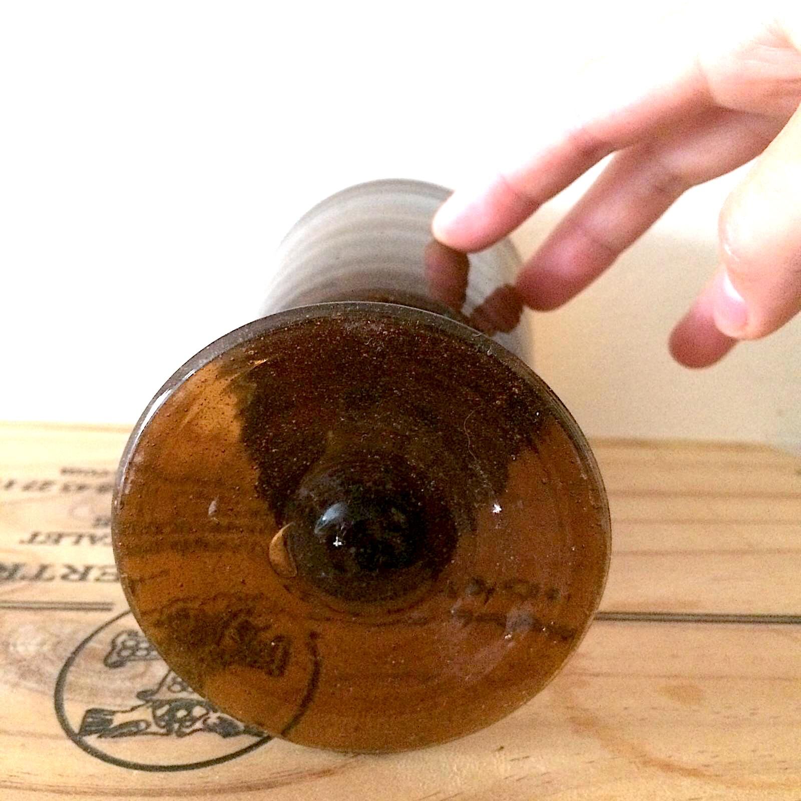 Large walking glass Biot in bubbled glass