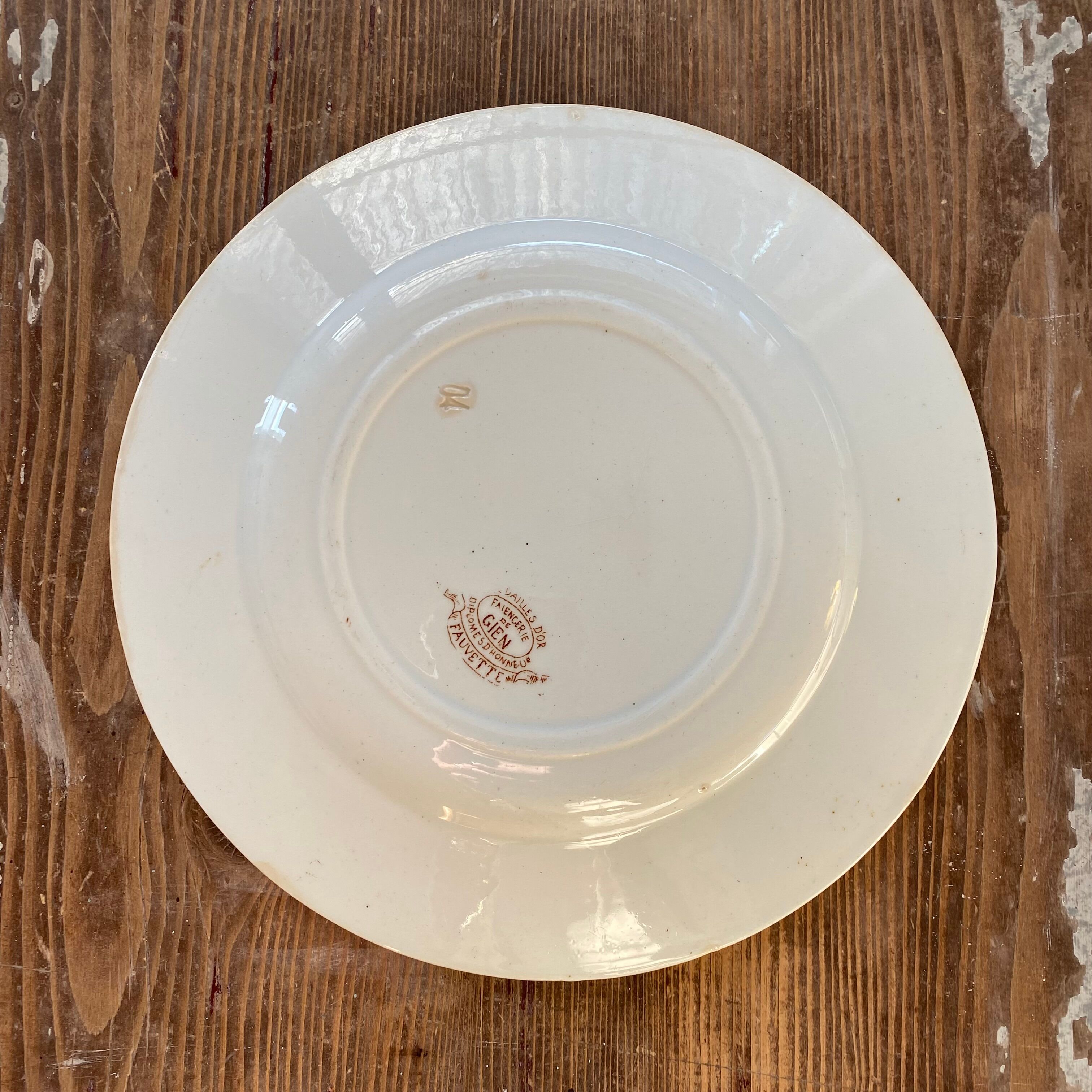 Fauvette plate, Gien x3