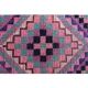 Vintage Turkish Oushak blanket made of wool and cotton, purple, 82x320.