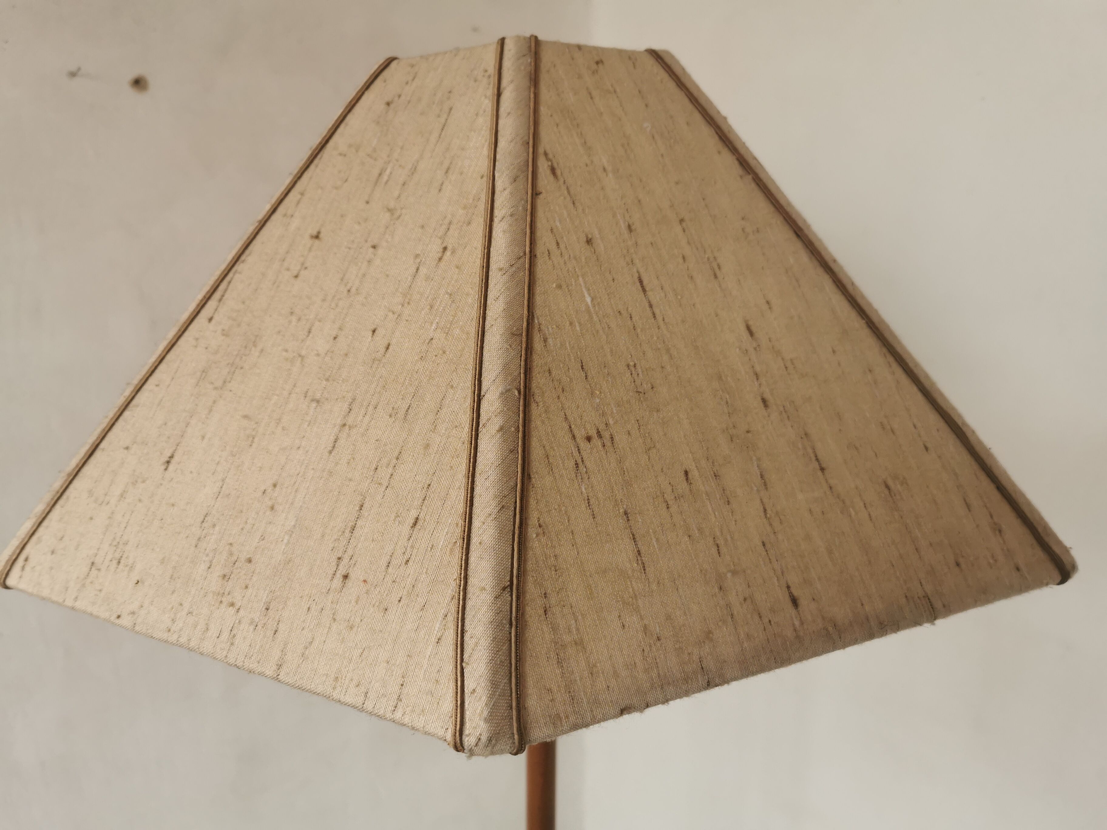 Scandinavian floor lamp 1960, wood and brass
