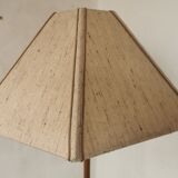 Scandinavian floor lamp 1960, wood and brass