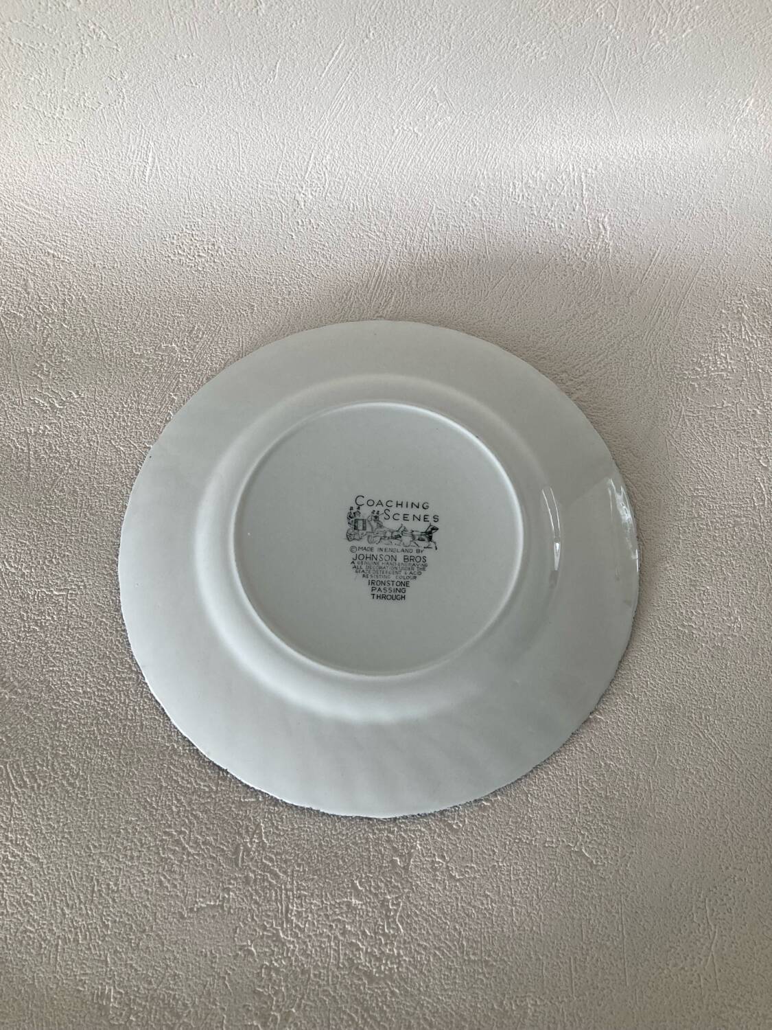 Trio of Coaching Scenes blue plates by Johnson Bros / Brothers Irestone