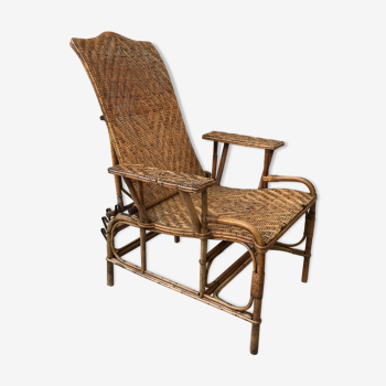 1920s rattan long chair