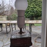 Floor lamp column in polychrome and mirrored wood