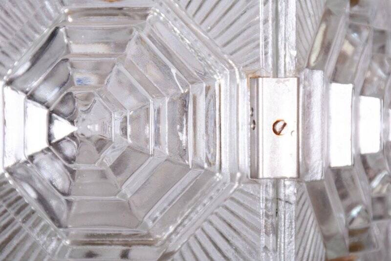 Mid-Century Chandelier in Chrome and Glass from Kamenický Šenov, Czech, 1960s