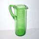Pichet à orangeade vintage en verre uranifère soufflé vert dichroïque - Broc ouraline