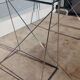 Vintage minimalist desk table steel and glass