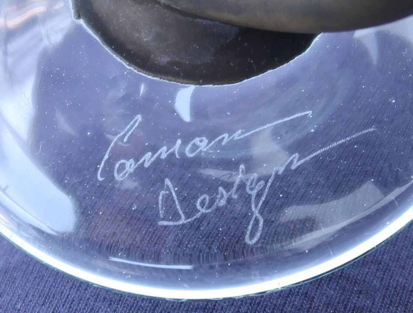 Paire de vases en verre soufflé signés années 90