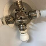 Opaline glass pendant lamp for recycled kitchen counter, vintage glass lampshade, 1960