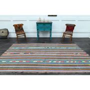 1970s Vintage Turkish Oushak Handmade Wool Cotton Blue Runner Rug 163x306