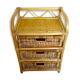 Commode rotin blond 3 tiroirs