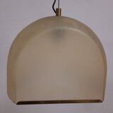 Pair of Lamperti vintage chandeliers in fiberglass and brass