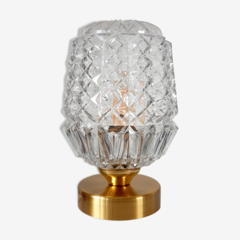 Lampe verre ciselé