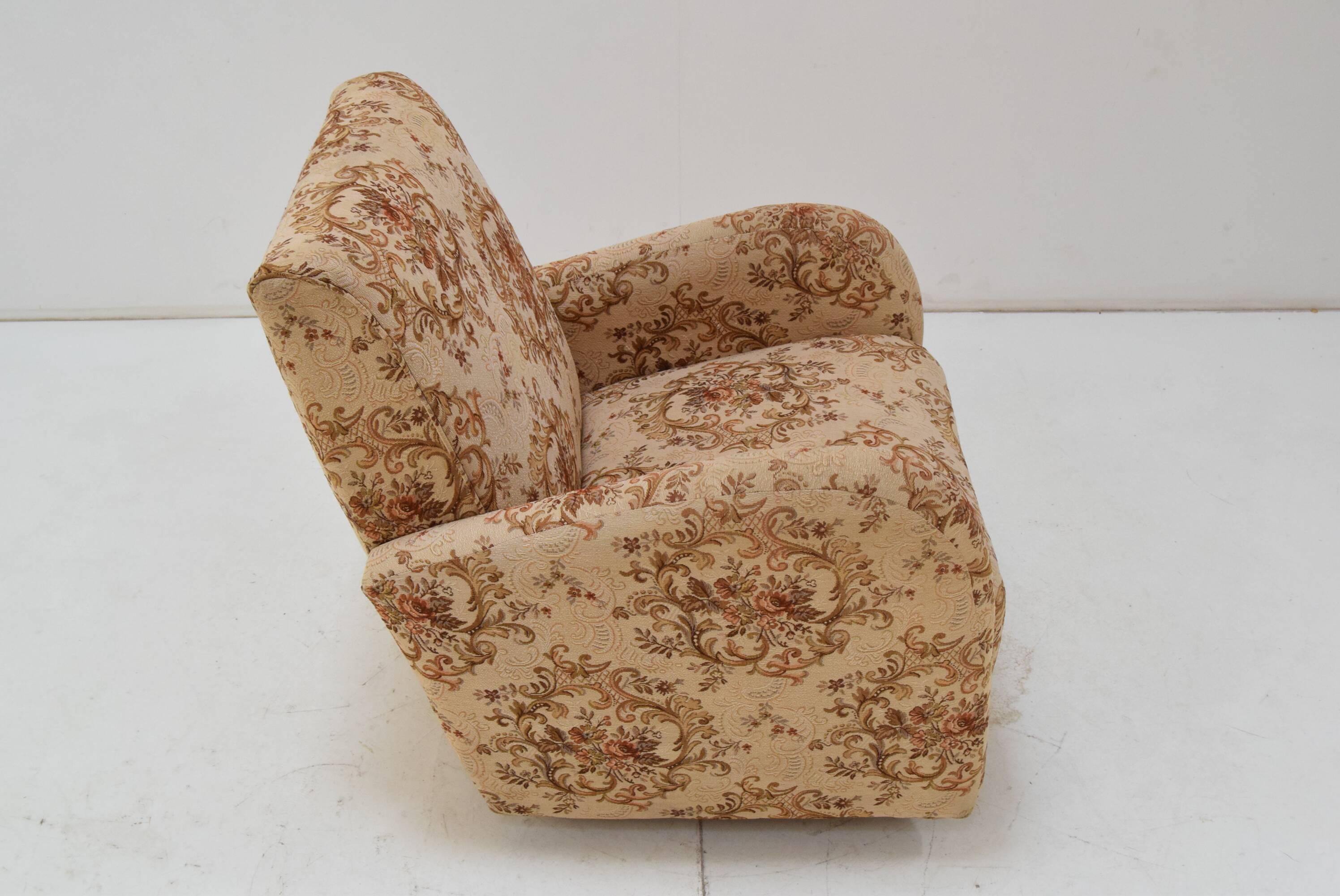 Vintage designed armchair with wheels, Czechoslovakia, 1950s.