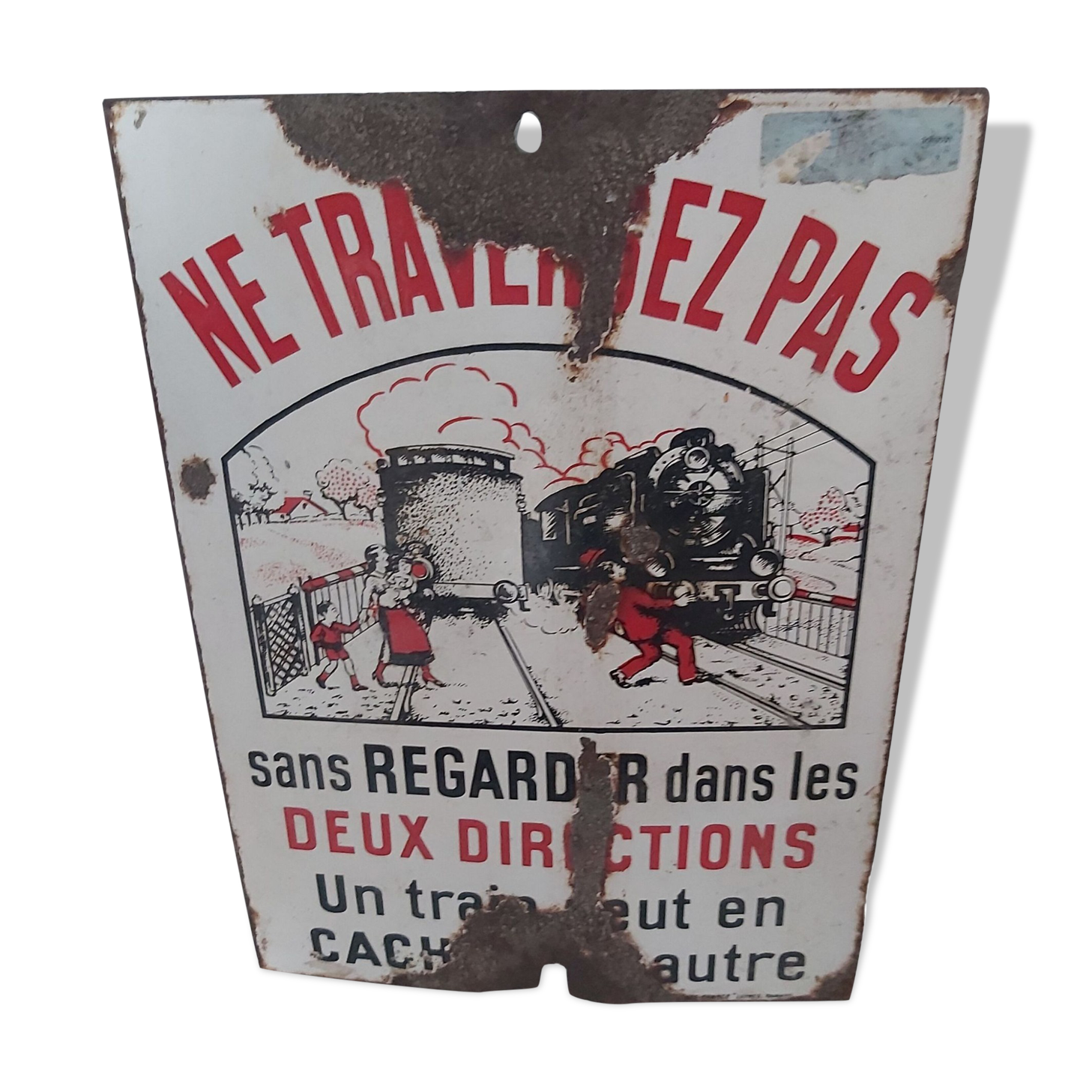 Enamelled plaque do not cross of the sncf