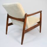 Fully restored vintage armchair by E.Homa, 1960s, beige cord