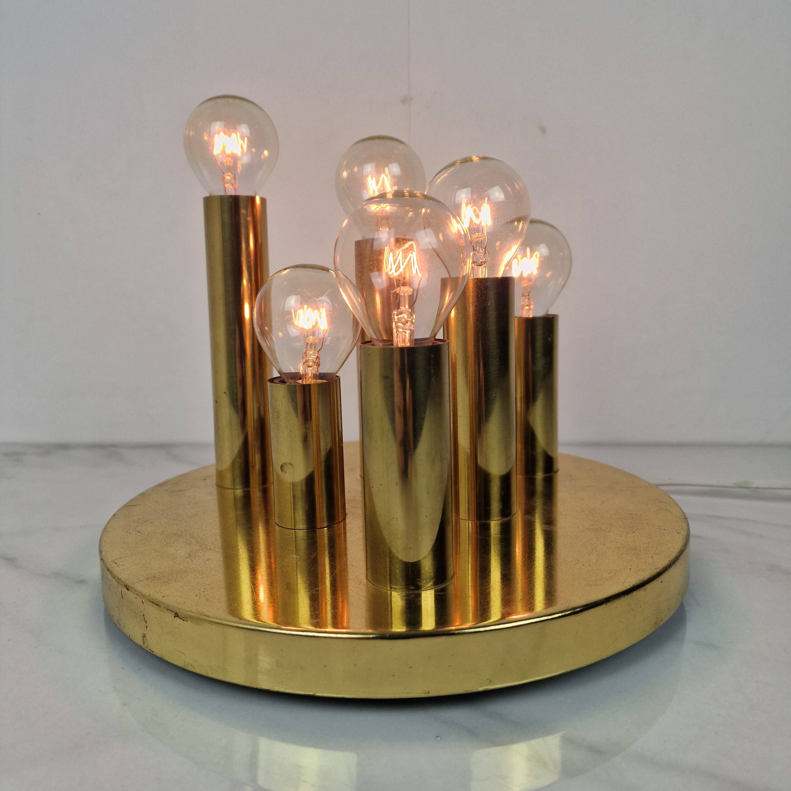 6 Light Flush-Mount Attributed to Gaetano Scioliari for Boulanger, Italy