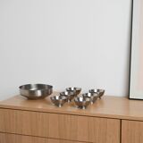 Set of stainless steel bowls, Italian design, 1980s, made in Italy