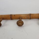 Coat rack 6 wooden hooks bamboo style