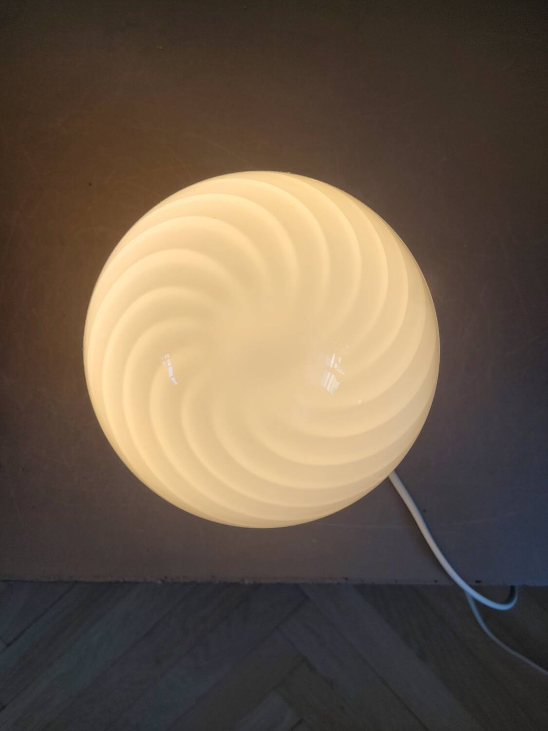 Lampe egg spirale en verre de Murano