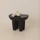African monoxyle stool Senoufo black / vintage wenge