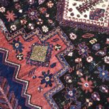 Handwoven Afshar oriental rug, Middle East, 1950s