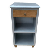Wood and silver bedside table