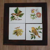 Botanical animal pattern tiled stool