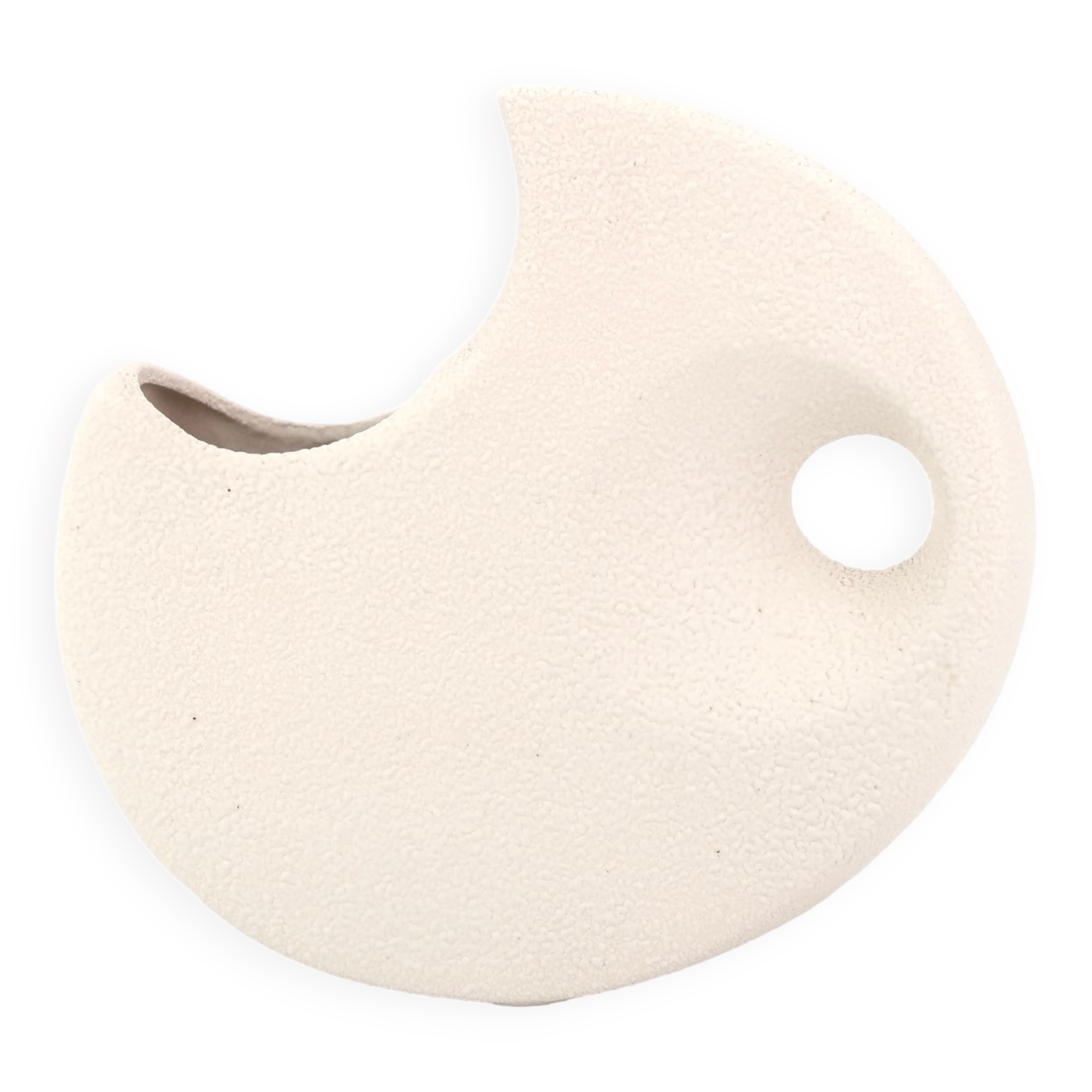White ceramic foam Sgrafo vase by Peter Muller, 60s