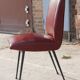 Chaise acier & skaï bordeaux années 50
