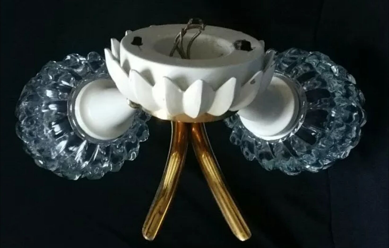 Applique artichauts métal doré et verre
