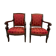 Paire de fauteuils époque empire en acajou et soie