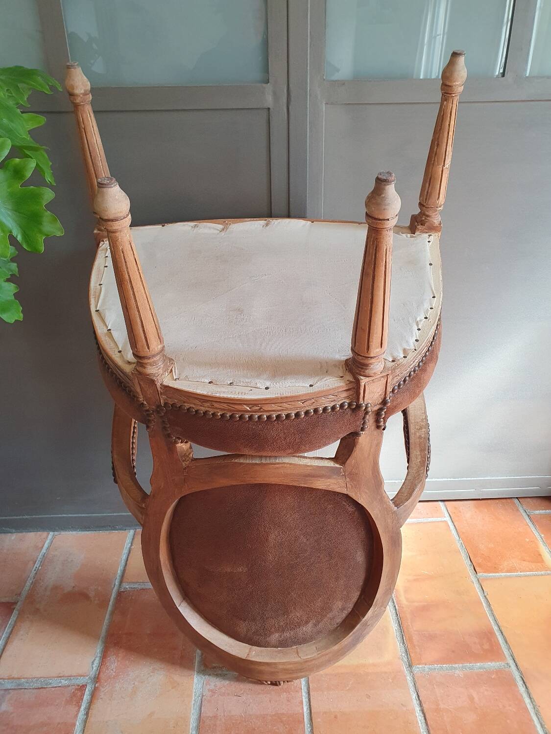 Baroque suede armchair