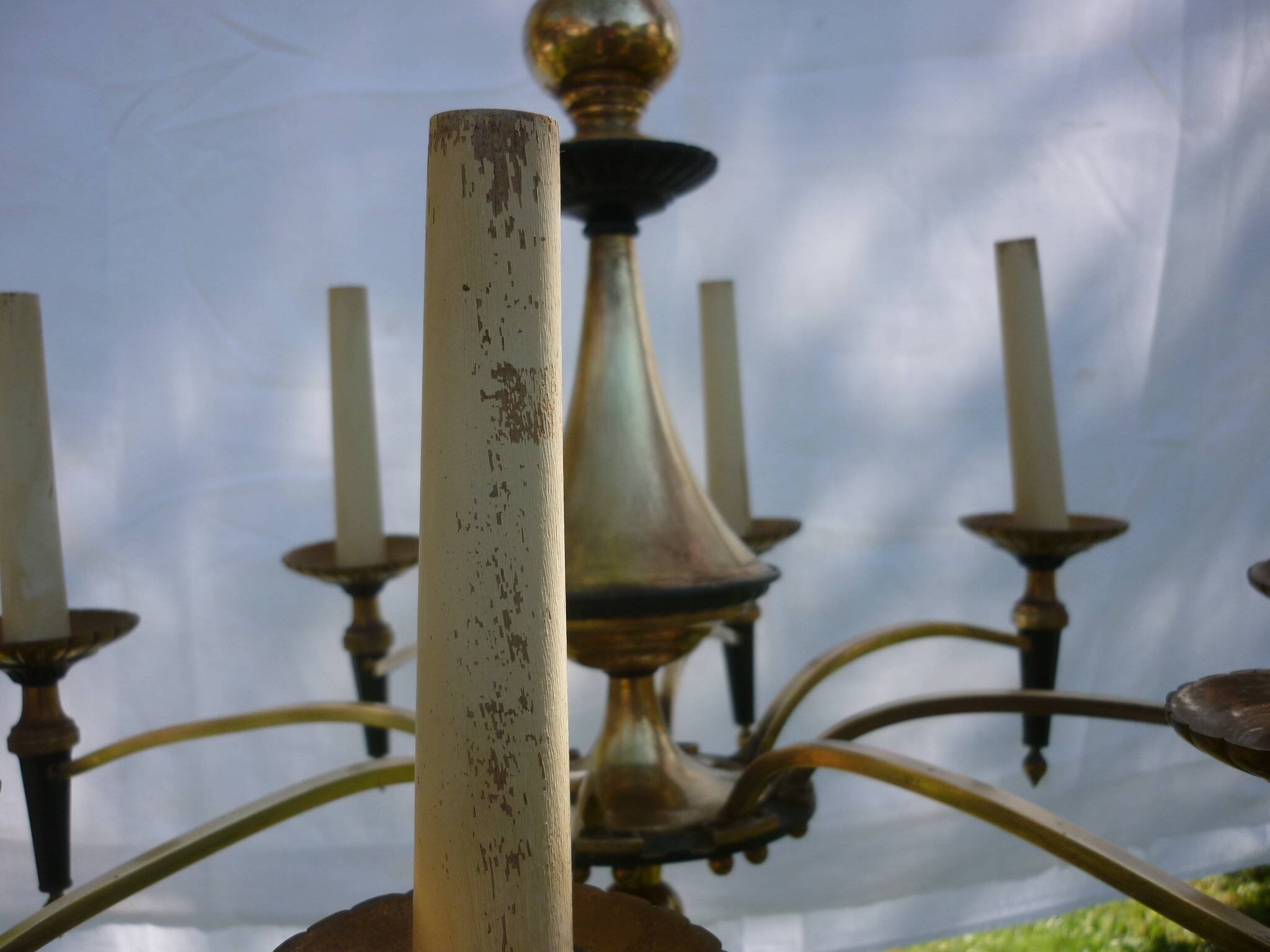 Empire chandelier in bronze and gilded brass