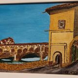 Tuscan painting on canvas, Ponte Vecchio