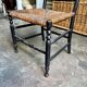 Low chair, Napoléon III child in blackened wood and woven straw.