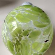 Ball vase/Blown glass. Smoked scroll patterns. Murano style. Height 30 cm