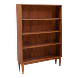 Vintage teak bookcase several adjustable levels 1960 suede