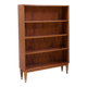 Vintage teak bookcase several adjustable levels 1960 suede