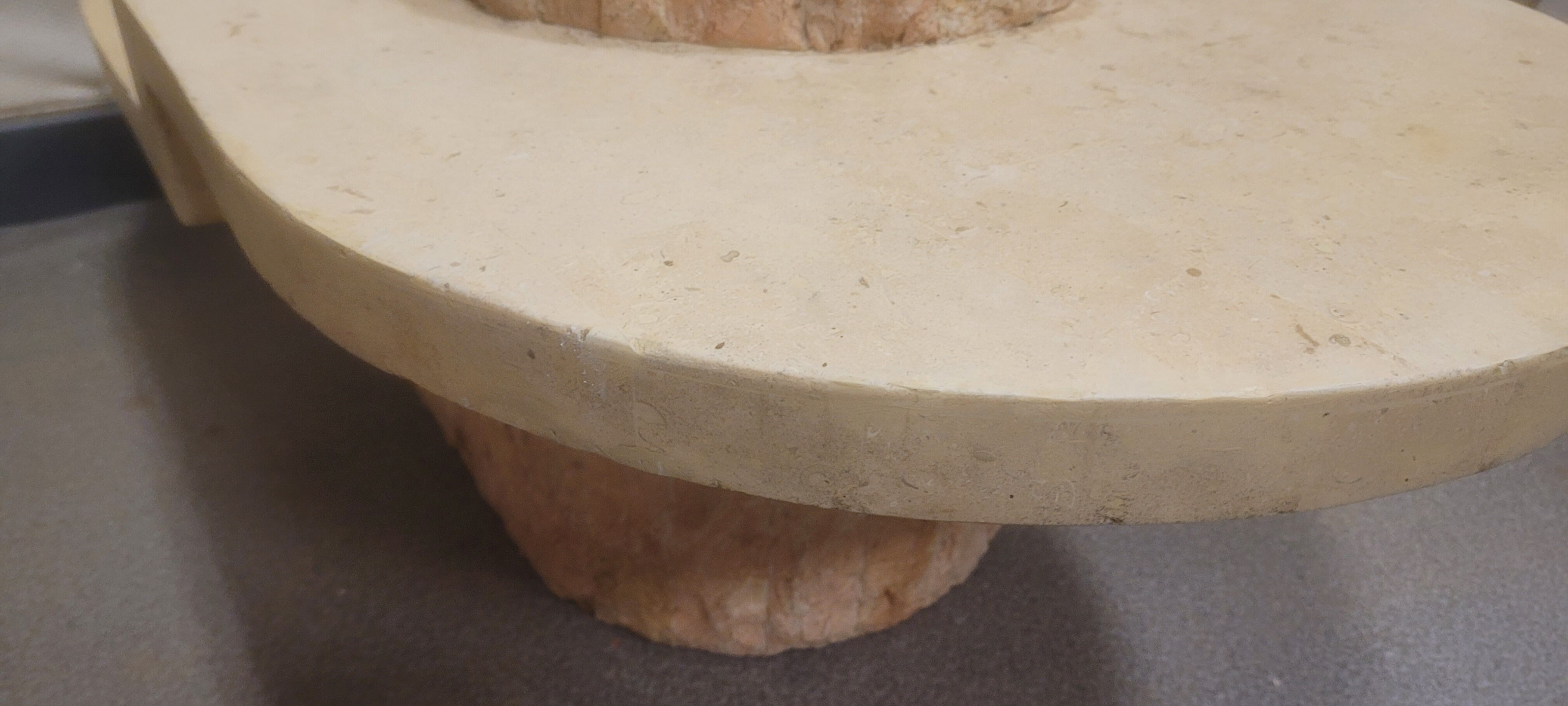 Oval stone coffee table Mactan brutalist marble by Magnussen PONTE