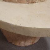 Oval stone coffee table Mactan brutalist marble by Magnussen PONTE