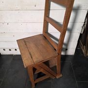 Chaise escabeau en chêne massif