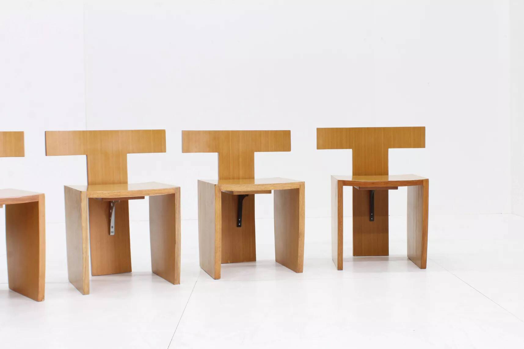 Vintage sculptural dining chairs, set of 5