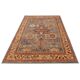 Beige, blue, red oriental rug.