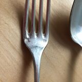 Set of six cutlery with silver metal entremets