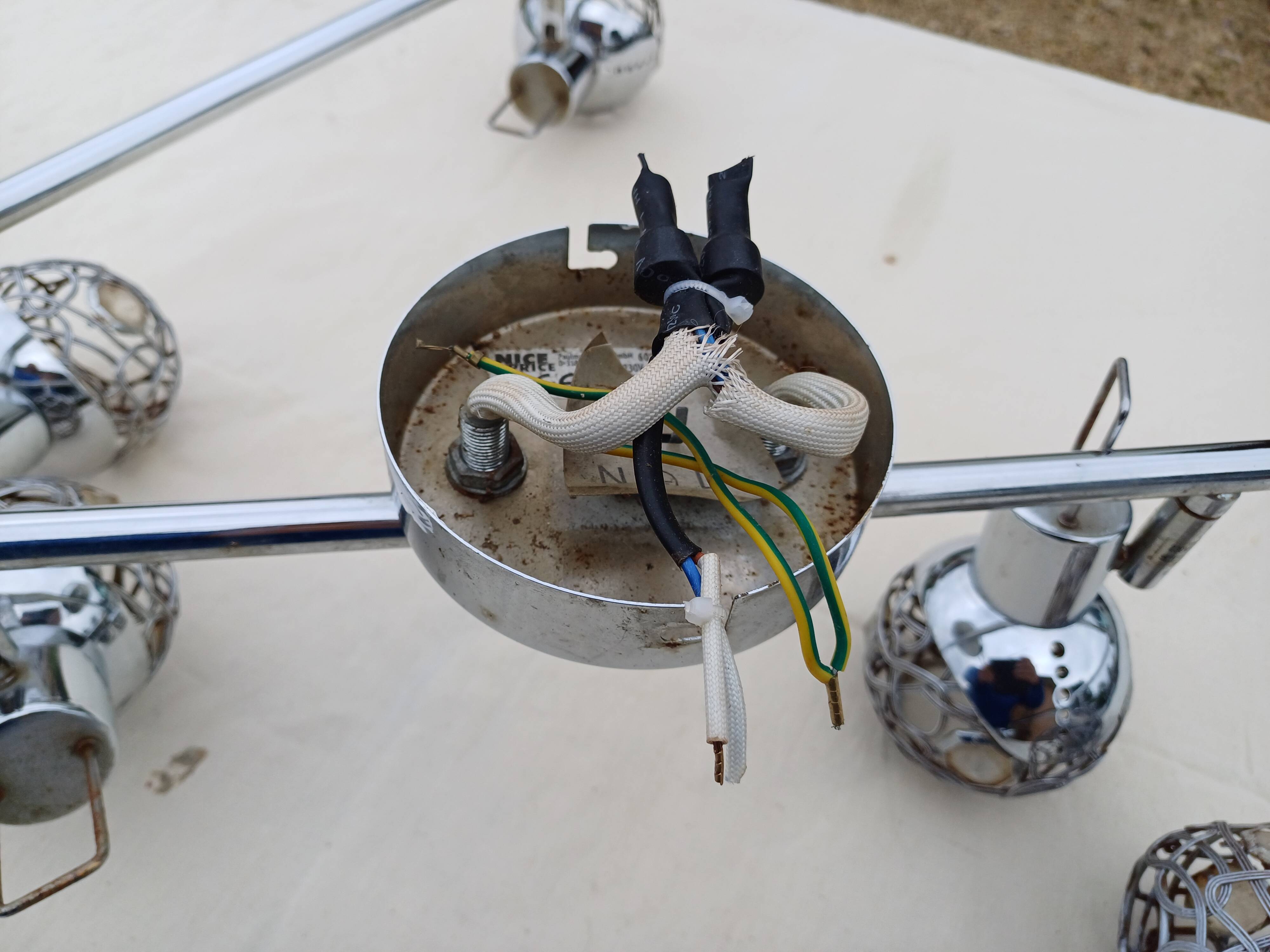 Vintage Chrome Pendant Light