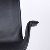 Danish armchair in Leather and Chrome Steel, model FK 6725 or "Tulip chair" by Preben Fabricius.