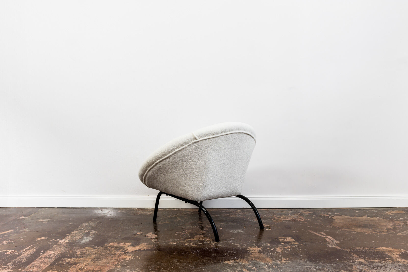 Mid century white boucle armchair 1950's