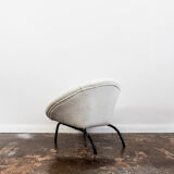 Mid century white boucle armchair 1950's