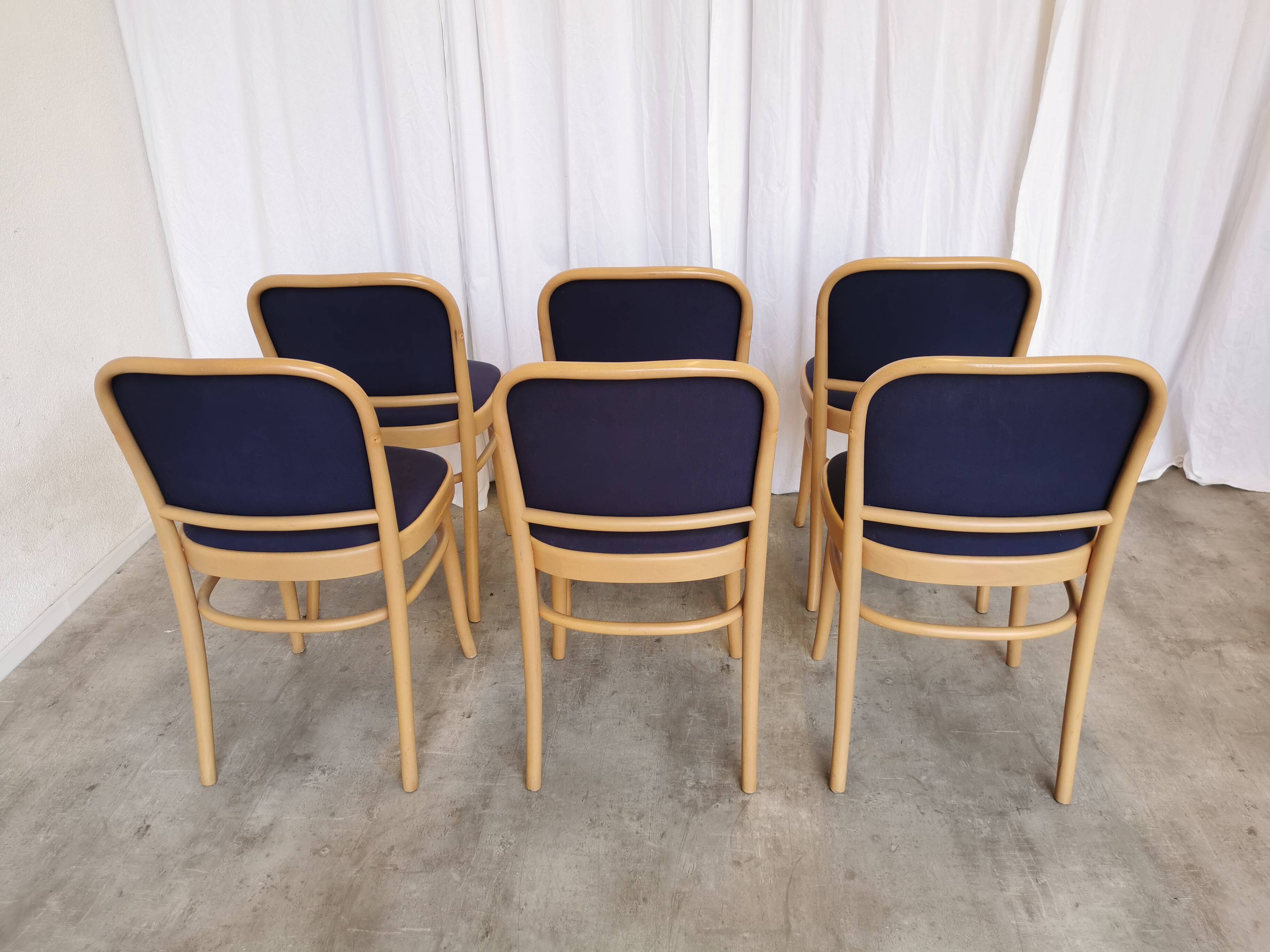 Vintage Bentwood Dining Chairs - Set of 6 - Joseph Hoffmann Thonet Design